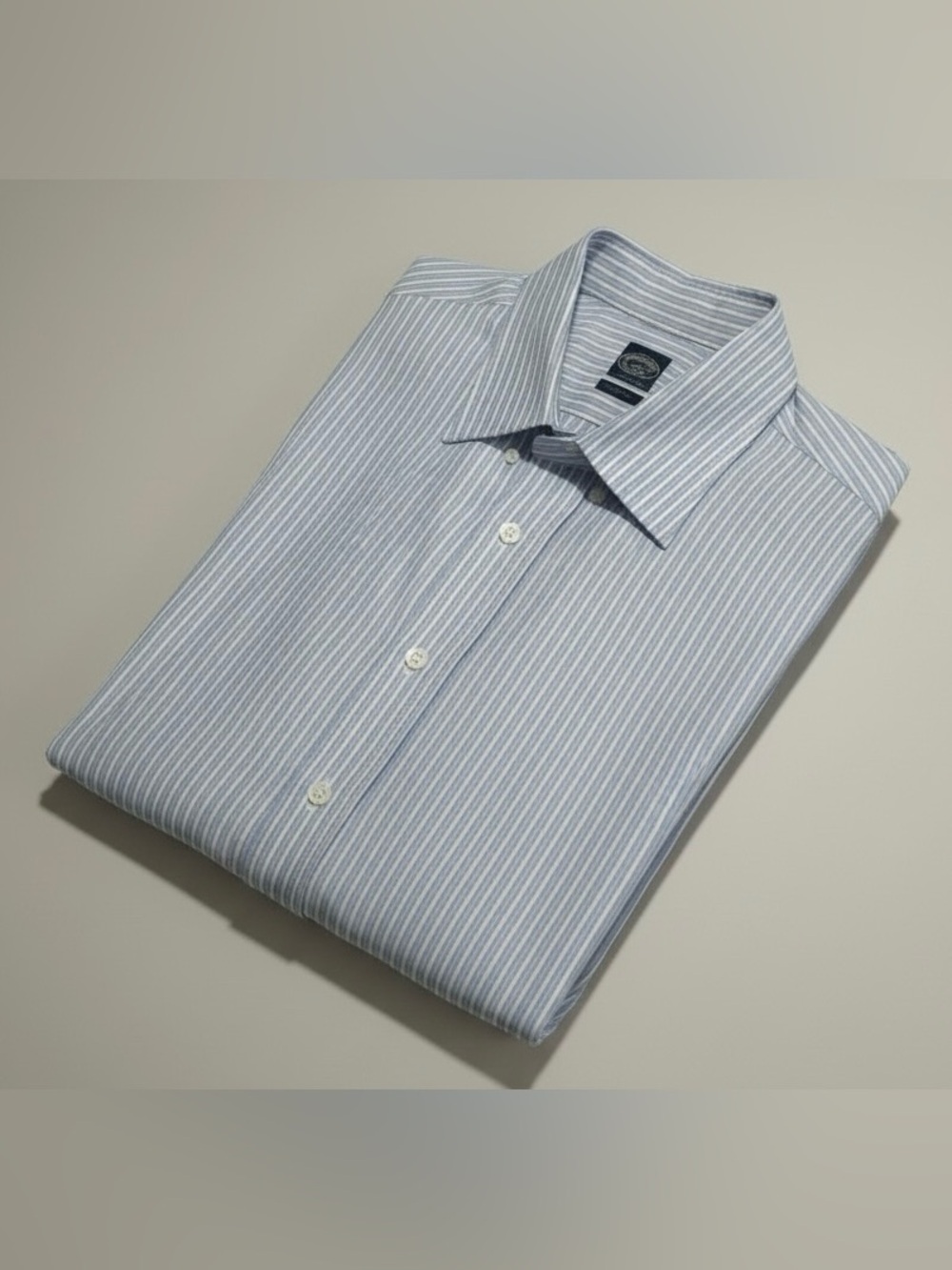 Brooks Brothers 20 34/35 Non-Iron Stretch Supima Cotton Blue Stripe Dress Shirt